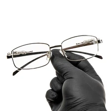 Luxury Leopard Clear Lens Silver Frame Hip Hop Retro Men's Rectangular Glasses