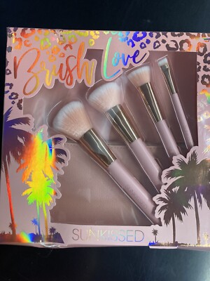Brush Love,Sunkissed,4 Brushes-Powder, Blusher, Eyeshadow, Blender &Cosmetic Bag