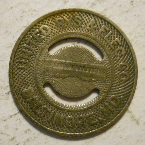 United Railways & Electric Company (Baltimore, Maryland) transit token - MD60AH - product listing photo