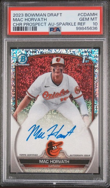 2023 Bowman Draft Chrome 1st Mac Horvath speckle refractor Auto /71 PSA 10 GEM