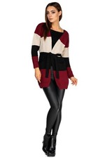Womens Tied Striped Long Sleeve Sweater Casual Patterned Jumper With Belt Wa301
