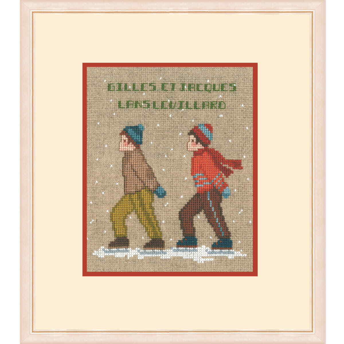 Le Bonheur des Dames counted cross stitch kit ""Two Skaters"", 12x15cm, DIY
