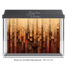 Warm Wood Old Planks Polyester Fish Tank Glass Backdrop Aquarium Background