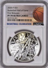 2020 P BASKETBALL HOF Silver NGC PF70 wt OGP💥FLAWLESS QUALITY!💥FIRST RELEASE