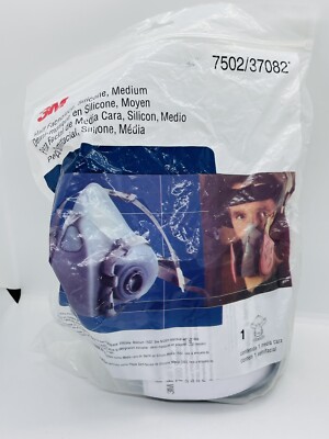 3M 7502 37082 Cool Flow Reusable Half FACE MASK Respirator Facepiece MEDIUM