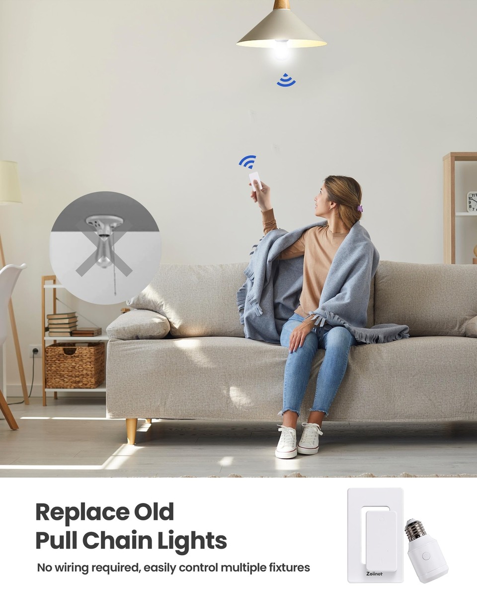 500W Remote Control Light Bulb Socket, Wireless Light Switch for 