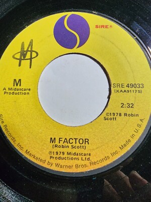 Pop Muzik/M Factor by Robin Scott (Vinyl, 45RPM, Sire) VG F344