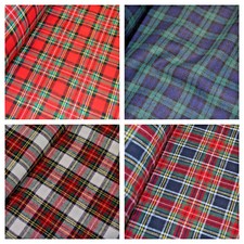 100% Brushed Cotton Fabric Tartan Wincyette Flannel Material 150cm wide