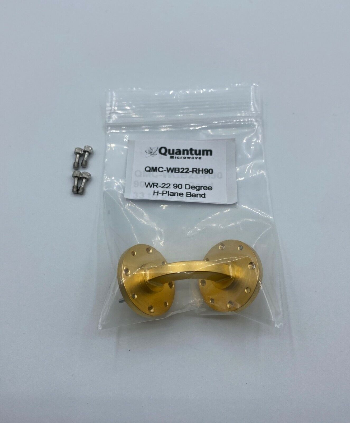 WR-22 Q-Band, Waveguide Bend 90 Degree H-Plane Gold Plated By Qu