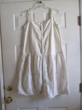 IVORY SLEEVELESS EYE-LIT DROP WAIST DRESS XS/S BOHO HIPPIEE