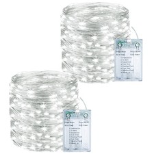 2 Pack Fairy Lights Battery Operated with Timer, 33FT 100LED Twinkle String L...