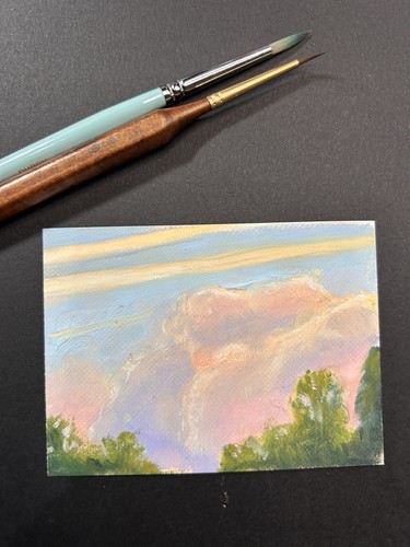 ACEO Original Oil Plein Air Sky by Kristie Tolbert