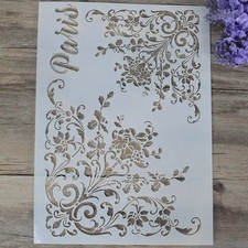 🇬🇧 PARIS ORNATE FLORAL FLOWER A4 SIZE STENCIL . REUSABLE TEMPLATE AIRBRUSH