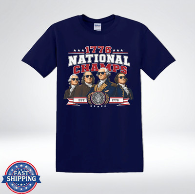 1776 National Champs Funny Patriotic Founding Fathers Retro T-Shirt
