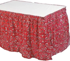 Fun Express Red Bandana Print Plastic Table 7.6" x 7.1" (Rectangular), 