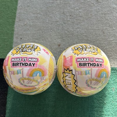MGA s Miniverse Make It Mini Birthday Mini Collectibles X2 BRANDNEU - GÜNSTIG
