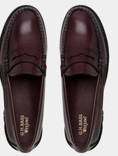 G.H. Bass Co. Weejuns Whitney Super Lug Women's Penny Loafer in Wine Burgundy