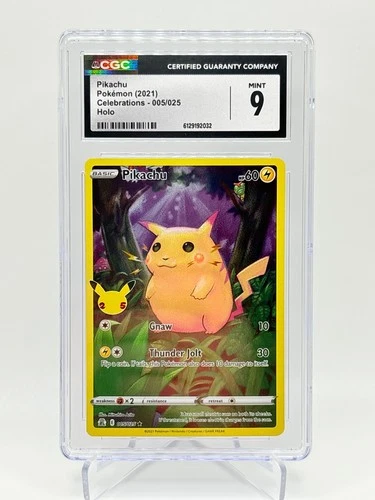 CGC 9 MINT Pikachu 005/025 Celebrations Full Art Holo Pokemon Card