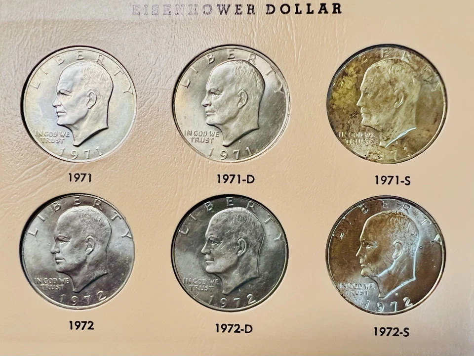 Eisenhower PDS Set w/ an extra Dansco page (35 total): All UNC/BU & Album Toned - Image 2 of 4