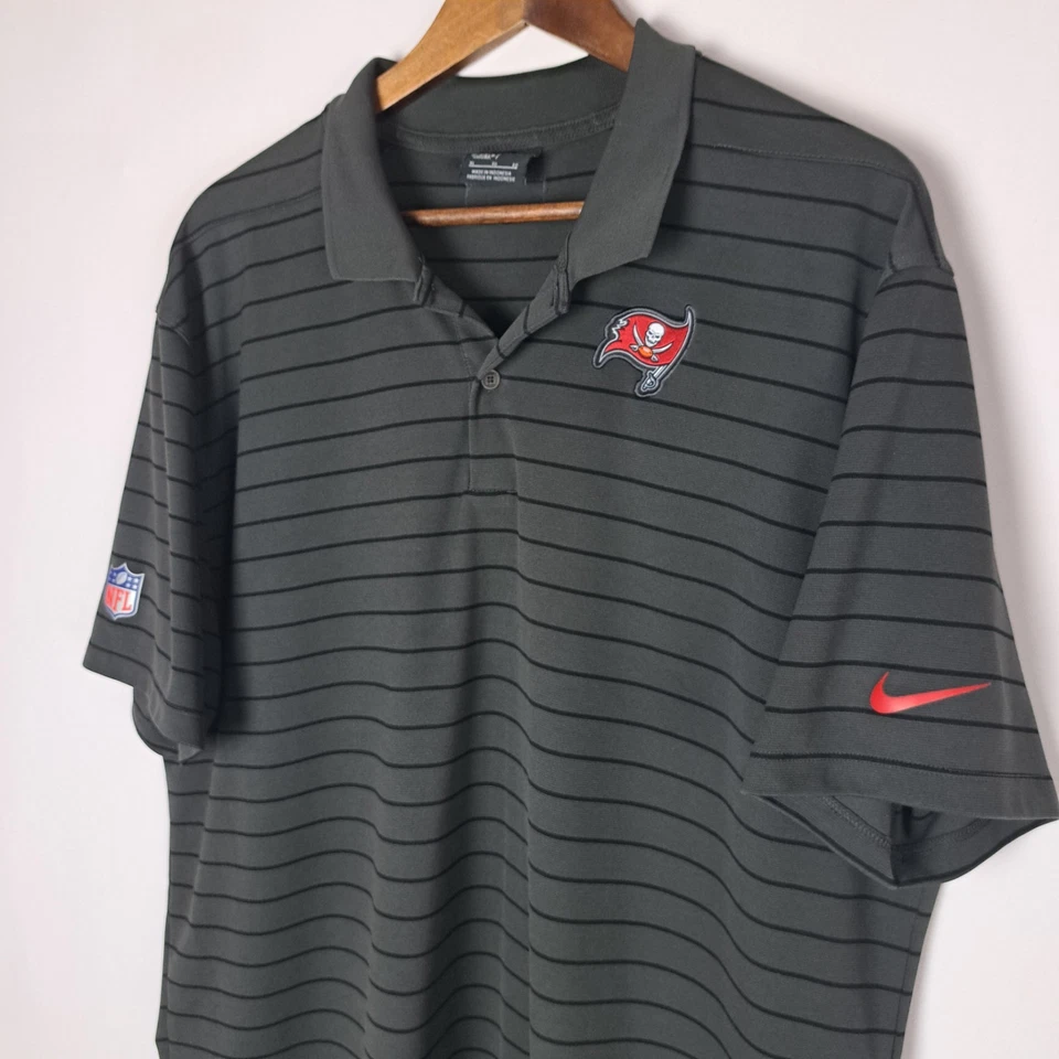 Nike Tampa Bay Buccaneers NFL On Field Apparel Dri-Fit Polo Shirt Mens XL Gray - Image 4 of 4