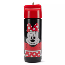 DISNEY STORE MINNIE MOUSE WATER BOTTLE FLIP-UP STRAW HOLDS 18.2 OUNCES NEW