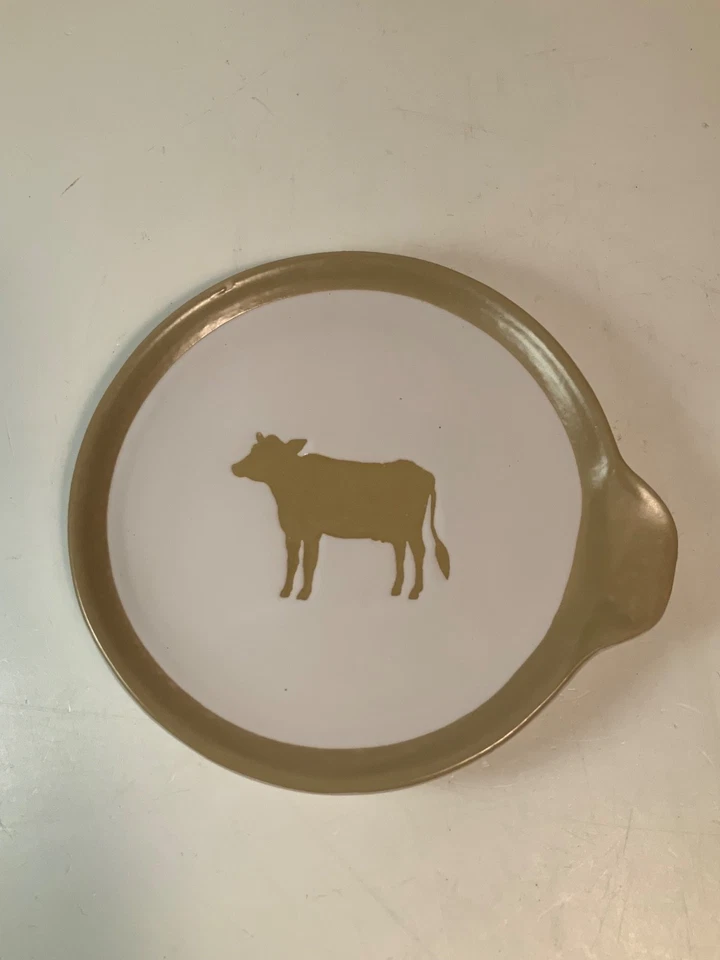 Set of 4 Cracker Barrel Susan Winget Cow Appetizer Plates/Trivets 6.5" - Image 2 of 4