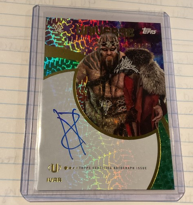 #ad 2025 TOPPS UNIVERSE WWE IVAR #46 99 GREEN ELECTRIC ON CARD AUTO RAW #UNA IVA $11.99