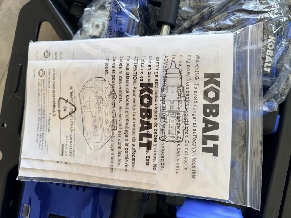 Kit combinado de 3 herramientas inalámbricas Kobalt 24V Li-Ion, taladro, atornillador de impacto y luz Foto 2 de 4