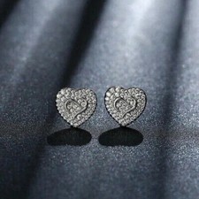 2 Ct Round Cut White Moissanite Women's Stud Earrings 14K White Gold Plated