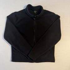 Eddie Bauer Boys Kids L 14-16 Black Full Zip Fleece Jacket Outerwear