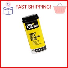 Tub O' Towels Heavy-Duty Multi-Surface Cleaning Wipes, 7" x 8", 40 Count Caniste