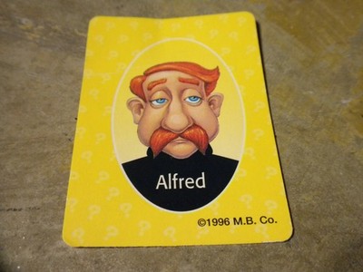 Vintage 1996 Guess Who ? The Face Game Yellow Alfred Mystery Card 2-7/8'' X 2''