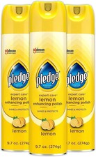 Pledge Enhancing Polish, Furniture Wood Spray, Lemon Scent, 9.7oz Pack of 3