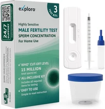 Exploro [3-Pack] Male Fertility Test Kit Clear Interpretation, Rapid Results