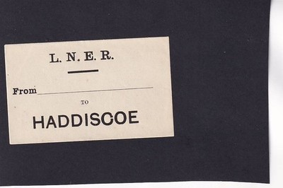 HADDISCOE - G.E.R. STIL GEPÄCKETIKETT - LONDON & NORTH EAST RAILWAY