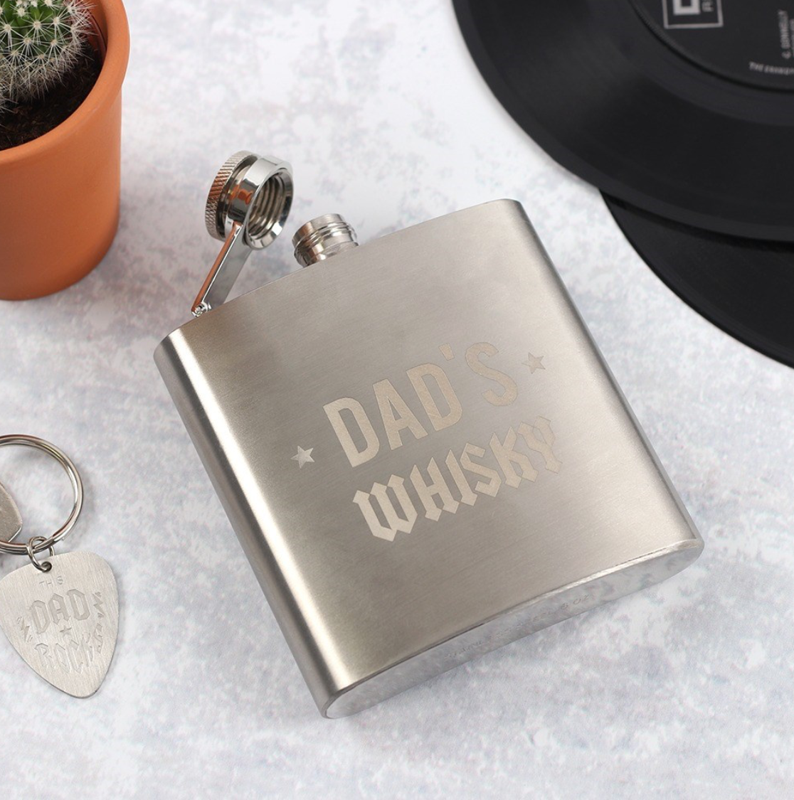 Jones Home & Gift Dad Rocks Dads Whisky Hip Flask Fathers Day Birthday 170ml