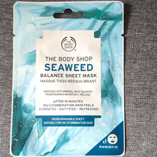 The Body Shop Seaweed Sheet Mask Biodegradable Vegan Oily Skin 18ml x1