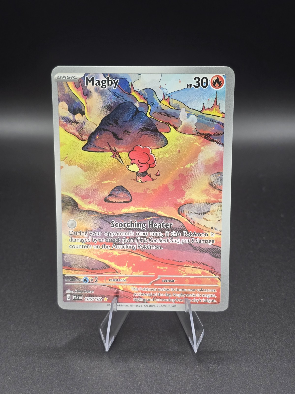 Magby 186/182 Paradox Rift Holo Illustration Rare Pokémon TCG Card NM