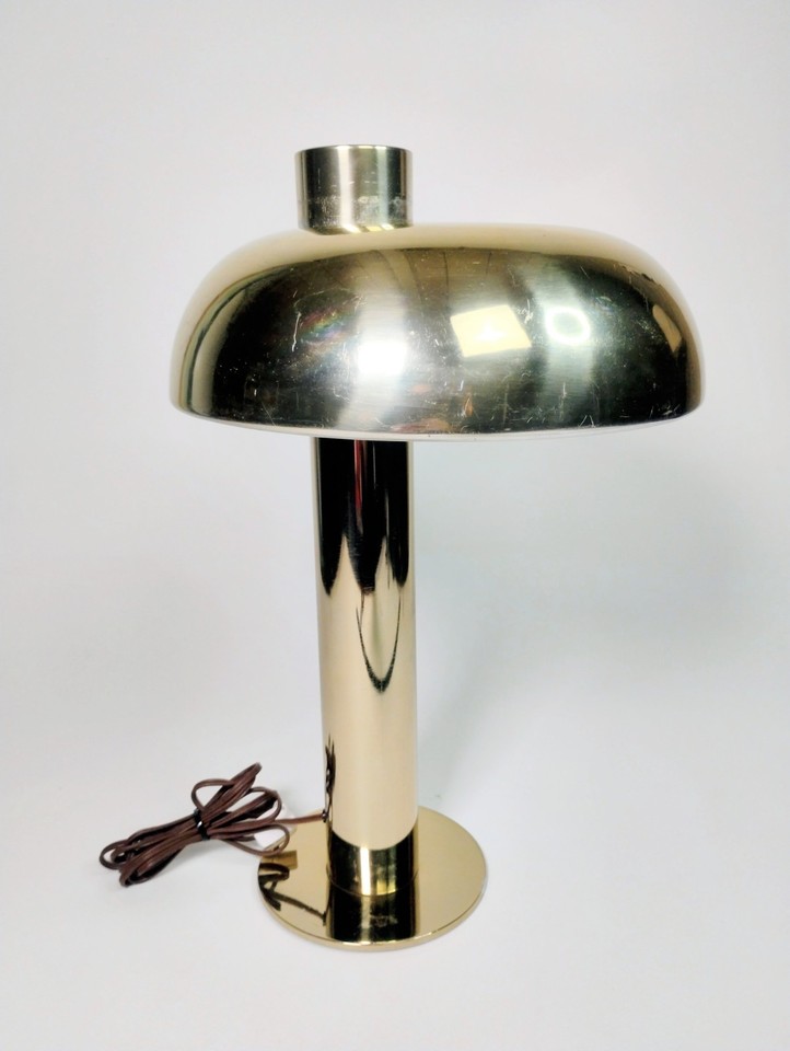 1960s Laurel Brass Space Age saucer lamp in the Pierre Cardin style — a museum-quality lighting sculpture from the golden era of Space Age design.