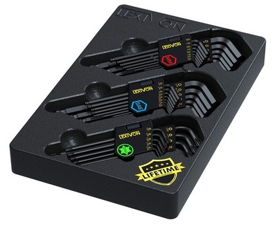 LEXIVON Master Wrench Key Set, 35-Piece Long Hex & Torx keys 35 pcs, Black 