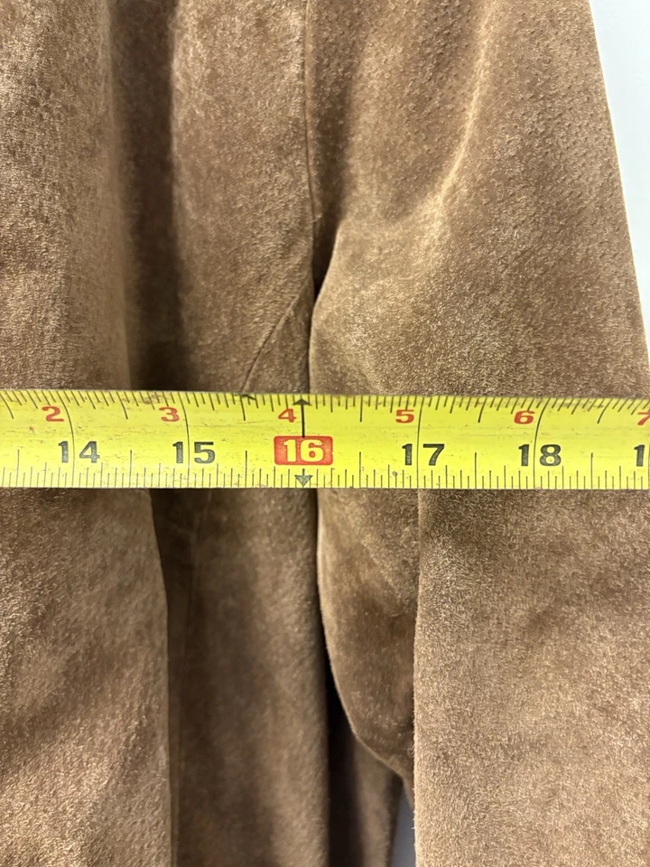 Chaqueta de cuero de gamuza genuina marrón STYLE & CO clásica occidental neutra talla XL Foto 4 de 4