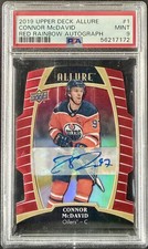 2019 Upper Deck Allure Red Rainbow Autograph Connor McDavid PSA 9 Mint Oilers