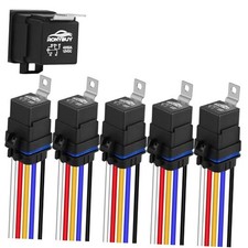 -Pin Waterproof Relay Kit 40/30 AMP 12V Relay Switch with Harness Heavy Duty 5