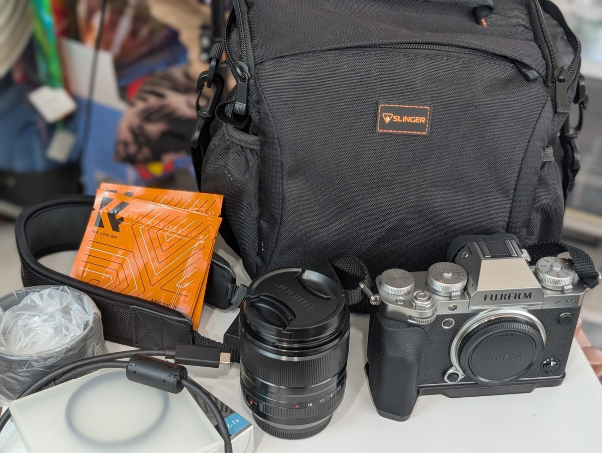Fujifilm X-T5 with XF33mm F1.4 R LM WR Lens, Case, SD Cards