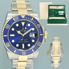 MINT 2018 PAPERS Rolex Submariner Blue Ceramic 116613LB Two Tone Yellow Gold