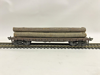 HO Guage Fleishmann Brown Train Flat Car NYC 497836 With Logs