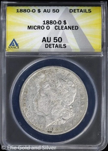 1880-O $1 Morgan Silver Dollar ANACS AU 50 Details | Micro O