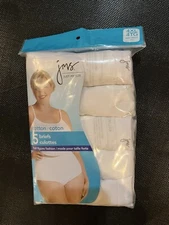 Just My Size JMS Women's Cotton 5-Pk WHITE Briefs Size 4XL