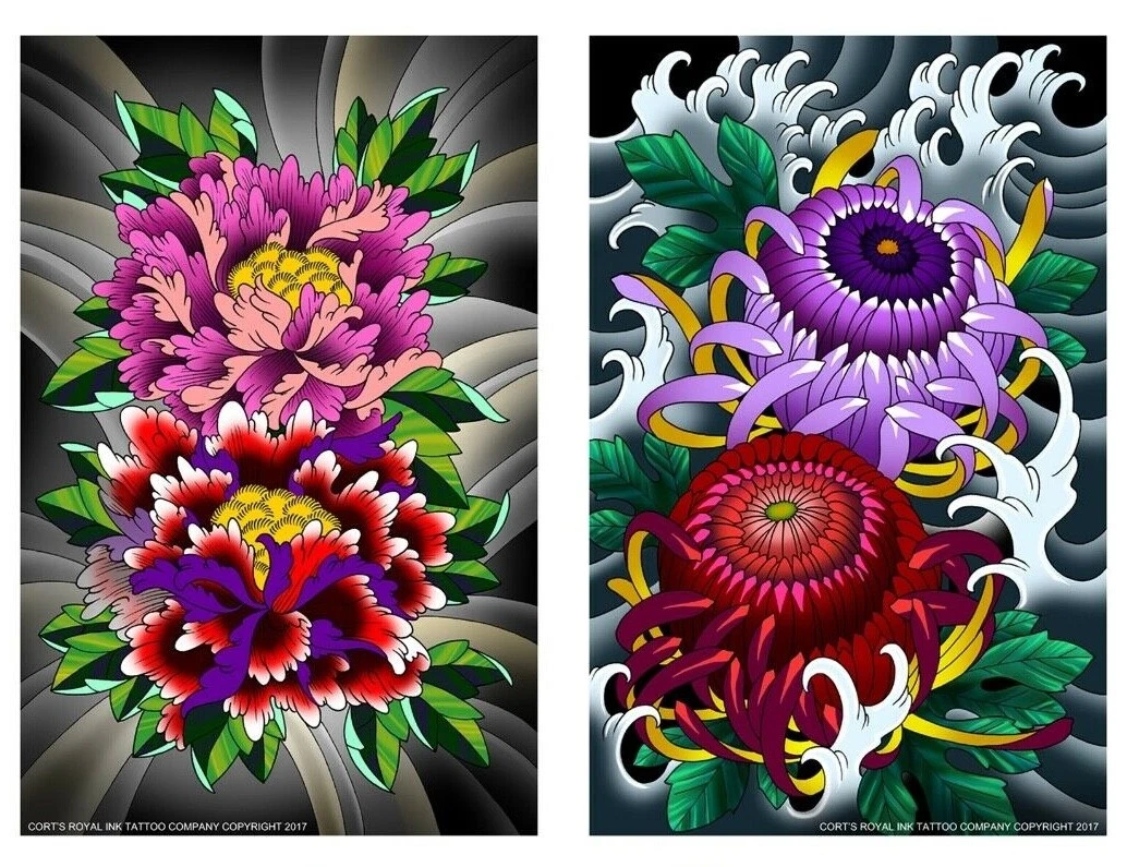 Japanese Flower Tattoo Stencils