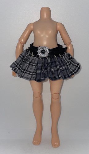 Rainbow High Madison Twins Shadow Luna Doll Outfit Gray Plaid Pleated Skirt Kilt